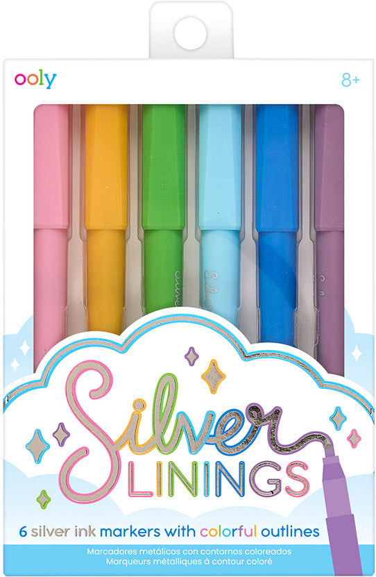 Silver Linings - Silver Ink Markers with Outlines - Set of 6