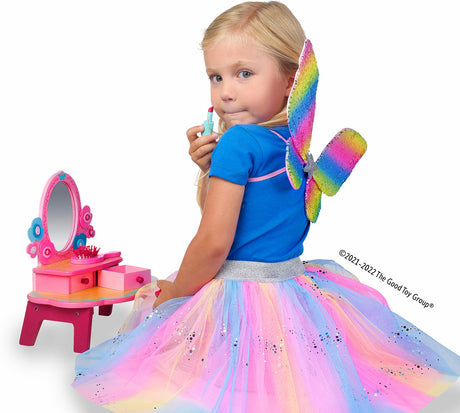 Great Pretenders Rainbow Sequins Skirt, Wings and Wand Dress up set