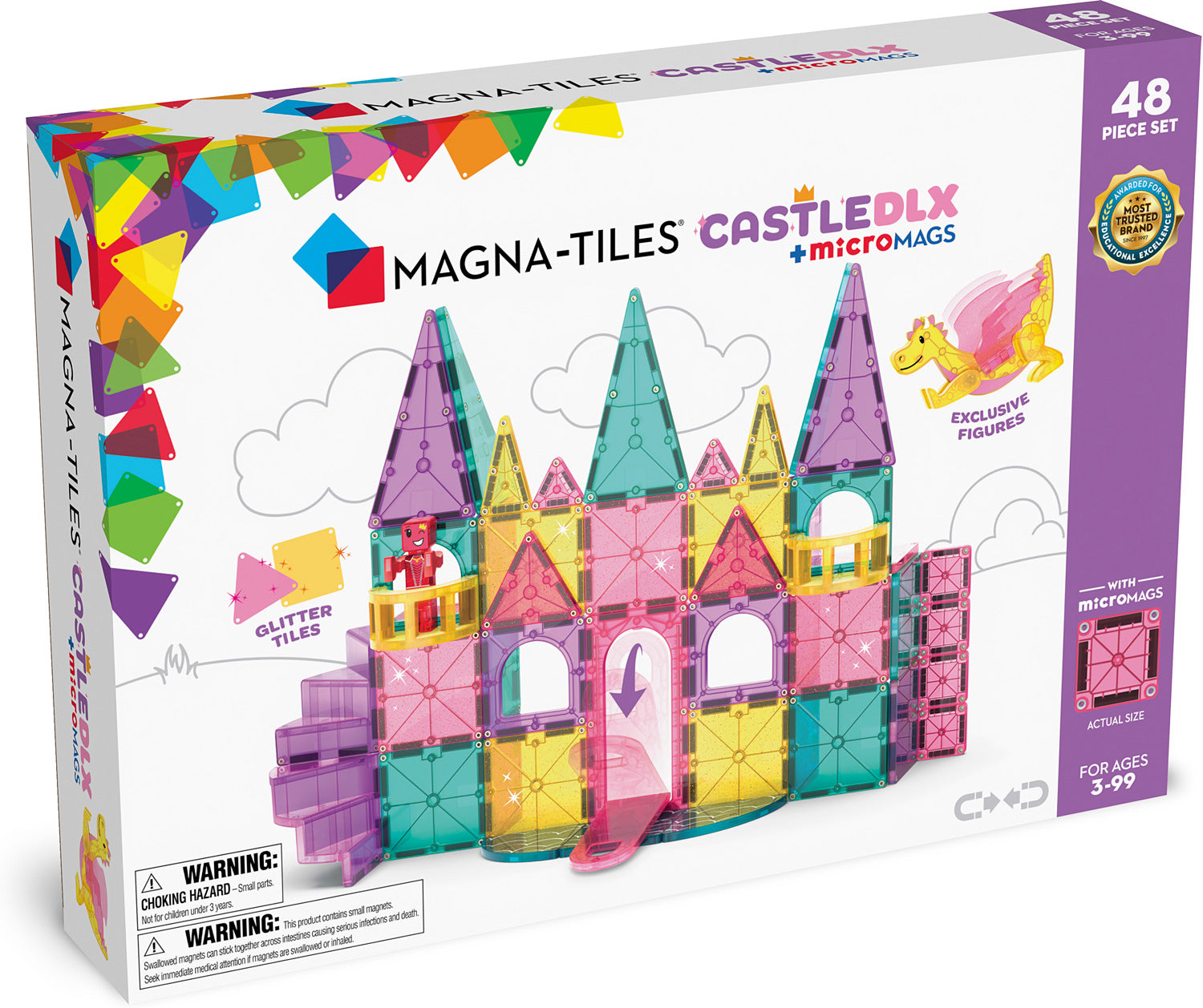 Magna-Tiles Castle DLX + MicroMAGS 48 Piece Set – School Crossing