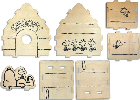 OOLY x PEANUTS: Color-In' Wooden Bird House Kit