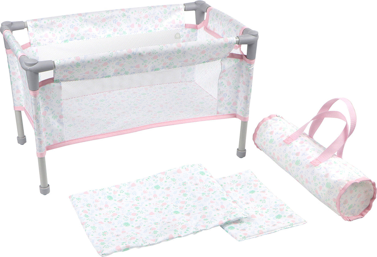 Berenguer Boutique Folding Doll Crib with Travel Bag
