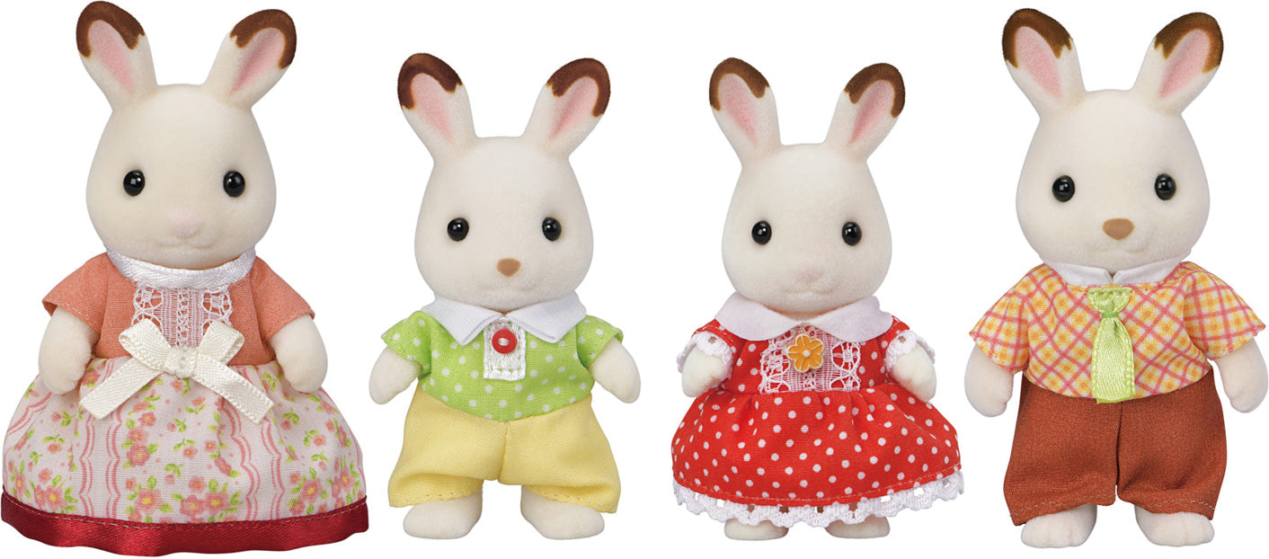 Calico Critters Chocolate Rabbit Family – School Crossing