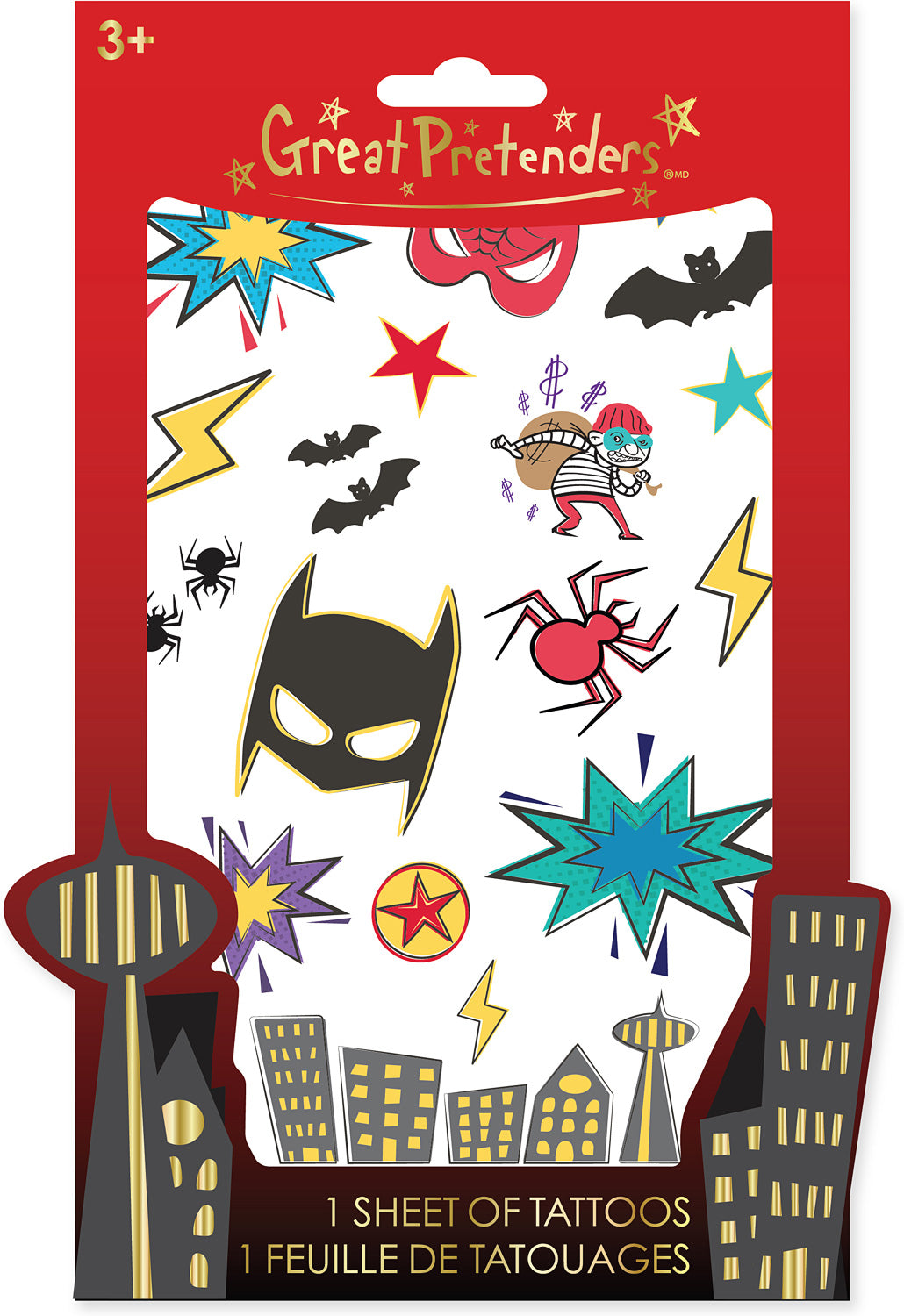 Great Pretenders Superhero Temporary Tattoos