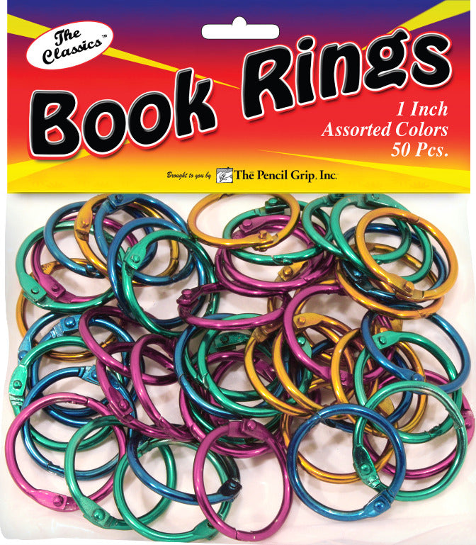 Book Rings 1" (50 Assorted Colors Per Bag)