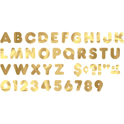 Gold Metallic 4" Casual uppercase Ready Letters