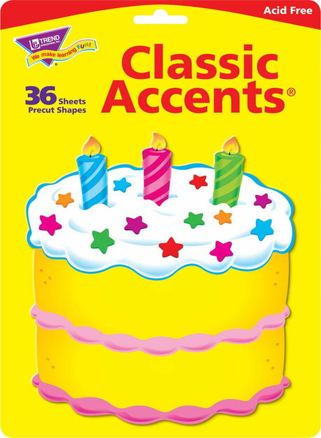 Birthday Cake Classic Accents, 36 Ct