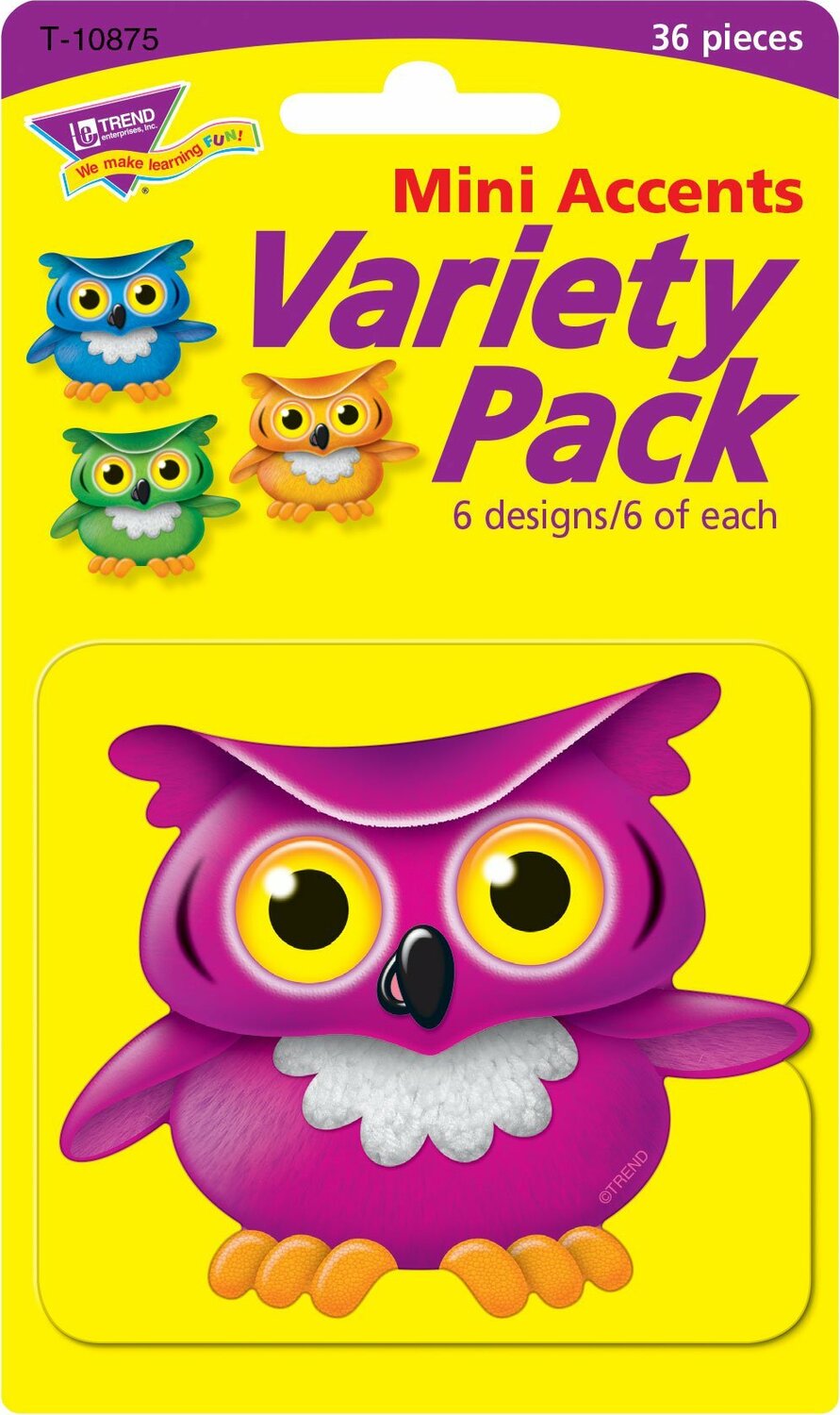 Bright Owls Mini Accents Variety Pack, 36 Ct