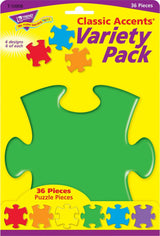 Puzzle Pieces Classic Accents Variety Pack, 36 Ct