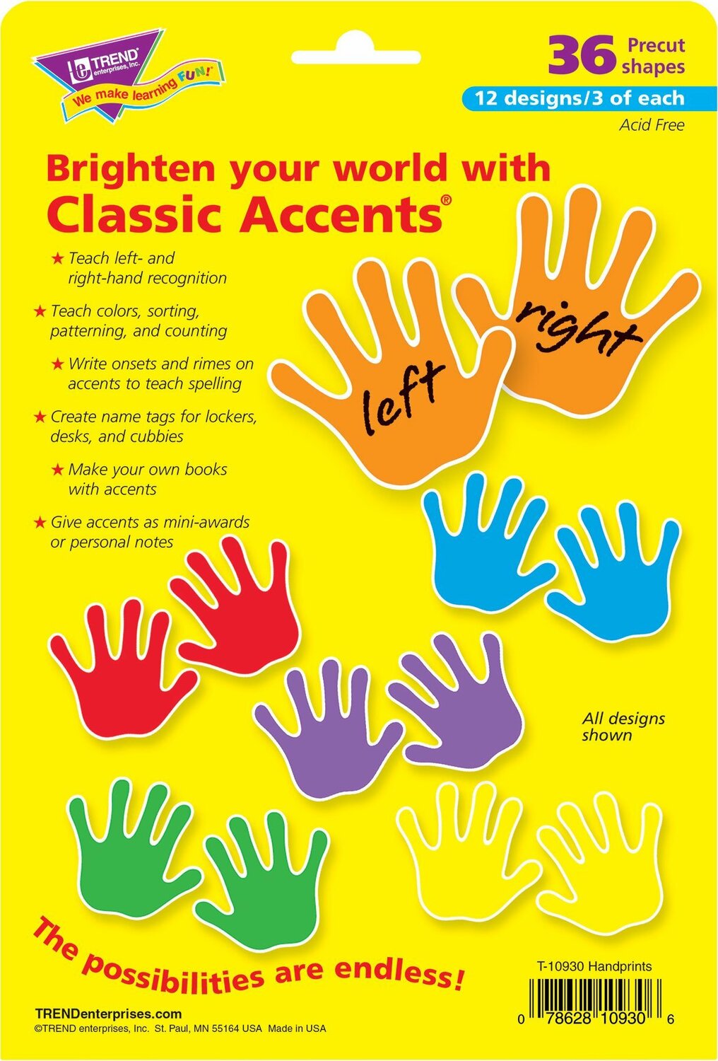 Handprints Classic Accents Variety Pack, 36 Ct