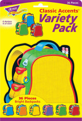 Bright Backpacks Classic Accents Variety Pack, 36 Ct