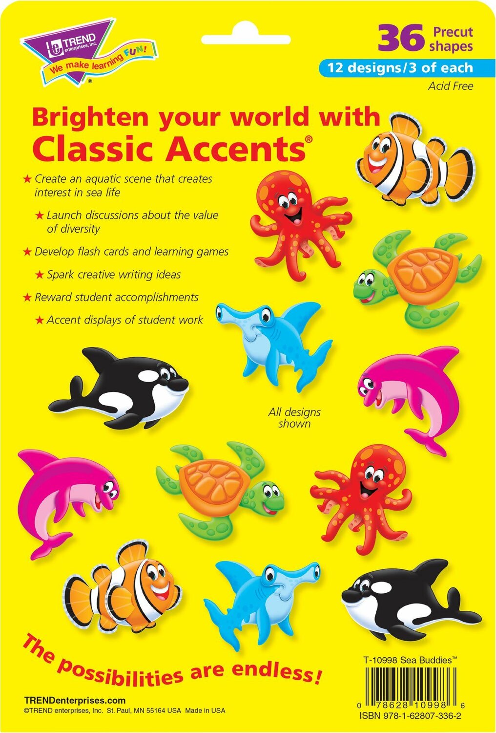 Sea Buddies Classic Accents Variety Pack, 36 Ct