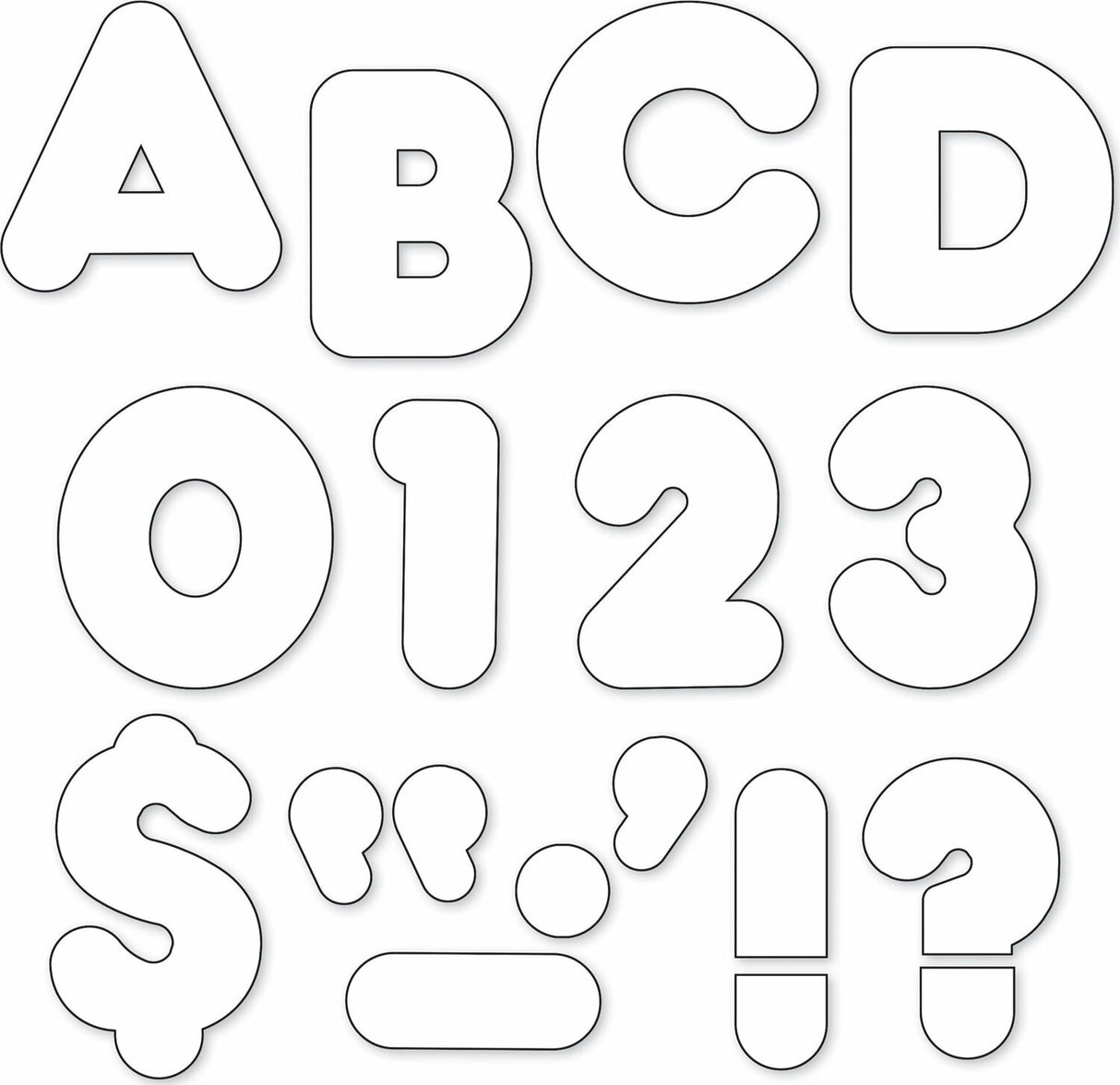 White 4" Casual Uppercase Ready Letters