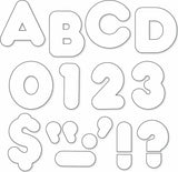 White 4" Casual Uppercase Ready Letters