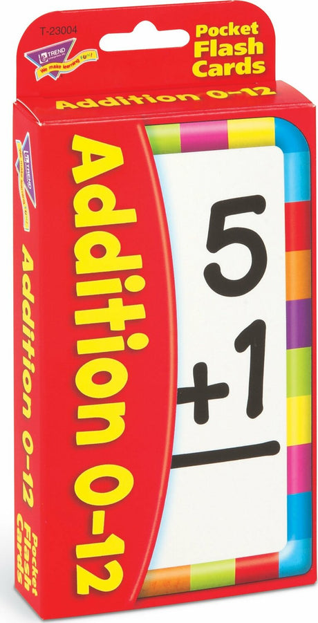 Addition 0-12 Pocket Flash Cards