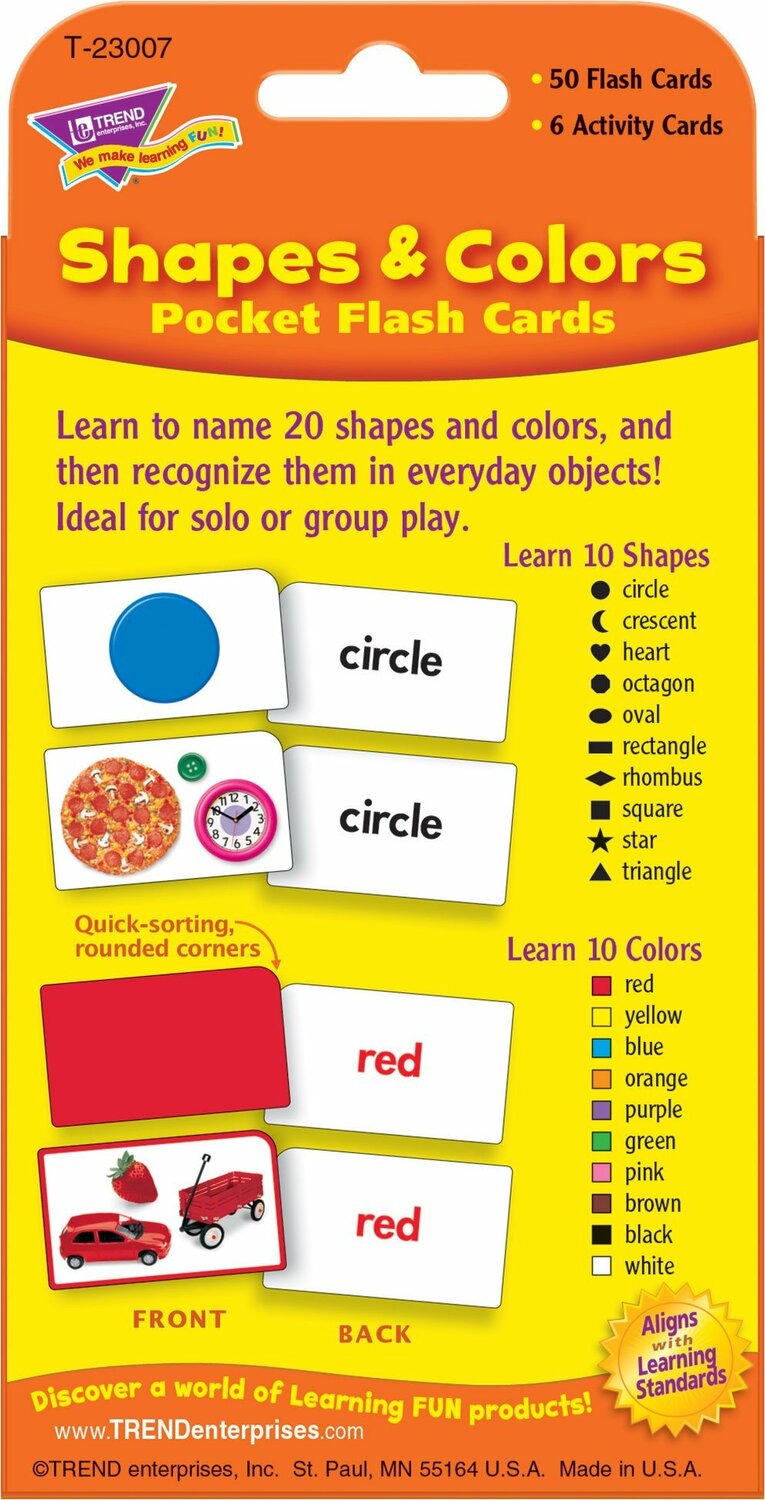 Shapes & Colors Pocket Flash Cards