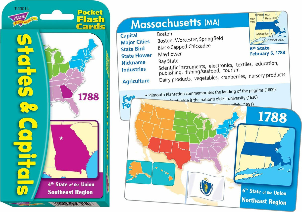 States & Capitals Pocket Flash Cards