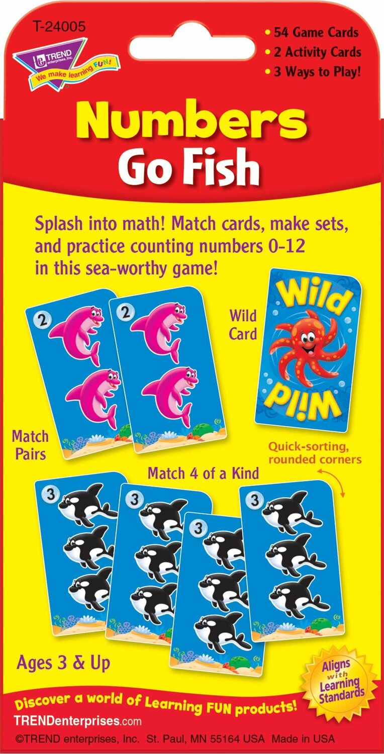 Numbers Go Fish Challenge Cards