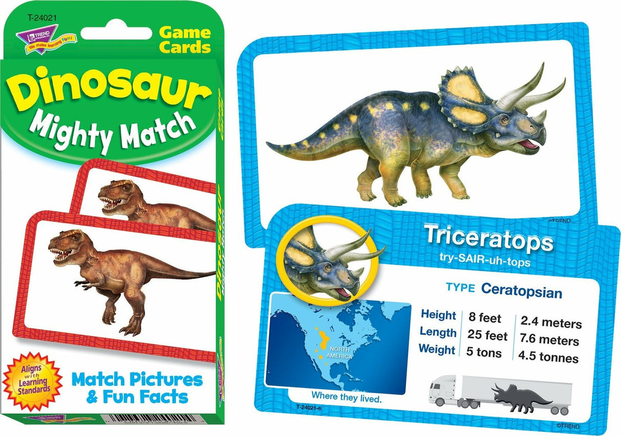 Dinosaur Mighty Match Challenge Cards