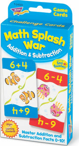 Math Splash War Addition & Subtraction Challenge Cards