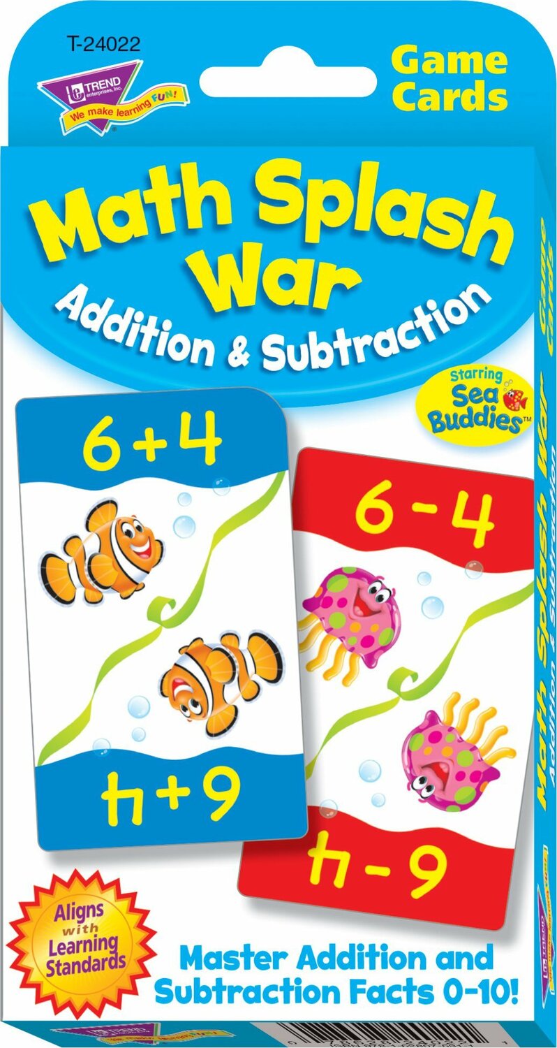 Math Splash War Addition & Subtraction Challenge Cards