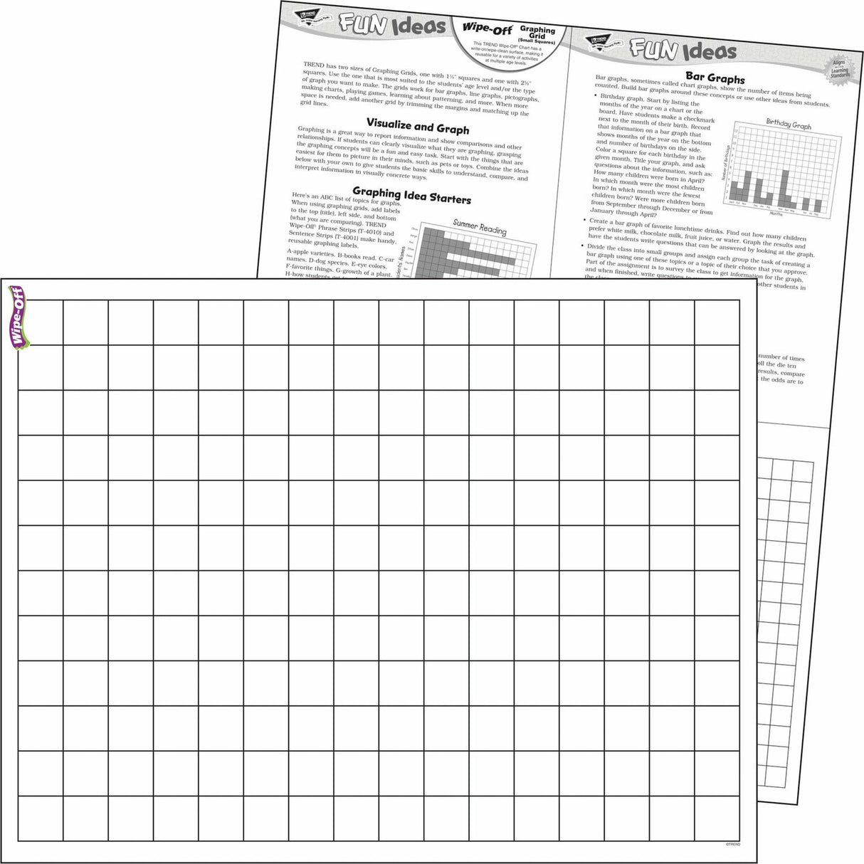 Graphing Grid (small Squares) Wipe-off Chart, 17" X 22"