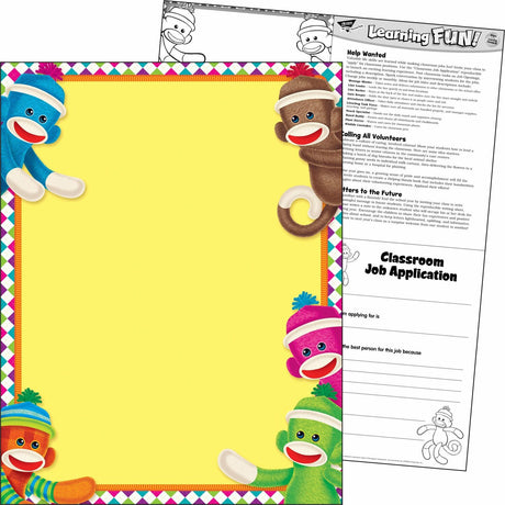 Sock Monkeys Learning Chart, 17" X 22"