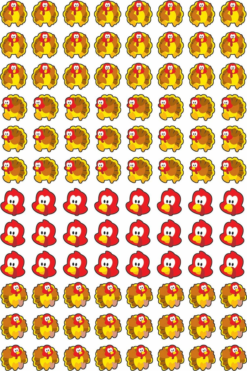 Turkey Time Supershapes Stickers, 800 Ct