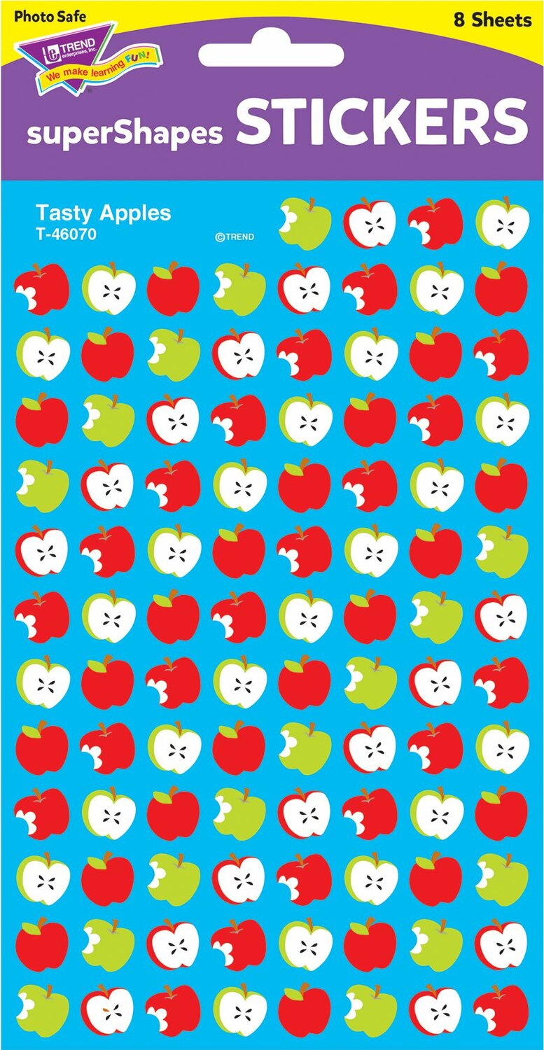 Tasty Apples Supershapes Stickers, 800 Ct