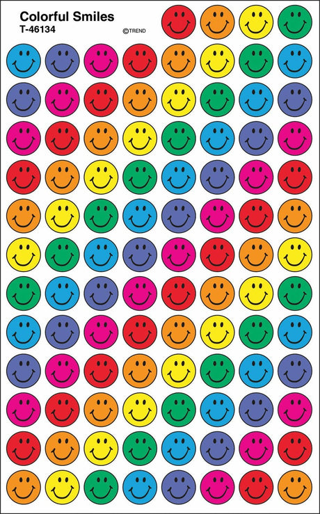 Colorful Smiles Superspots Stickers, 800 Ct