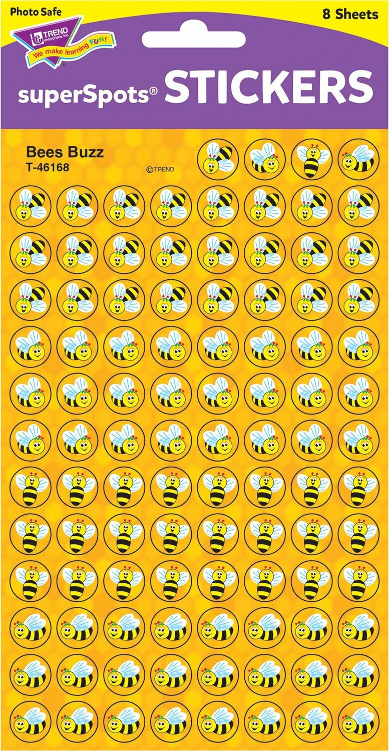 Bees Buzz Superspots Stickers, 800 Ct