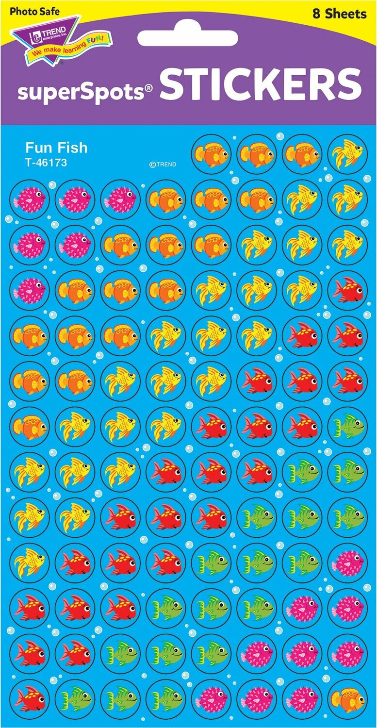 Fun Fish Superspots Stickers, 800 Ct