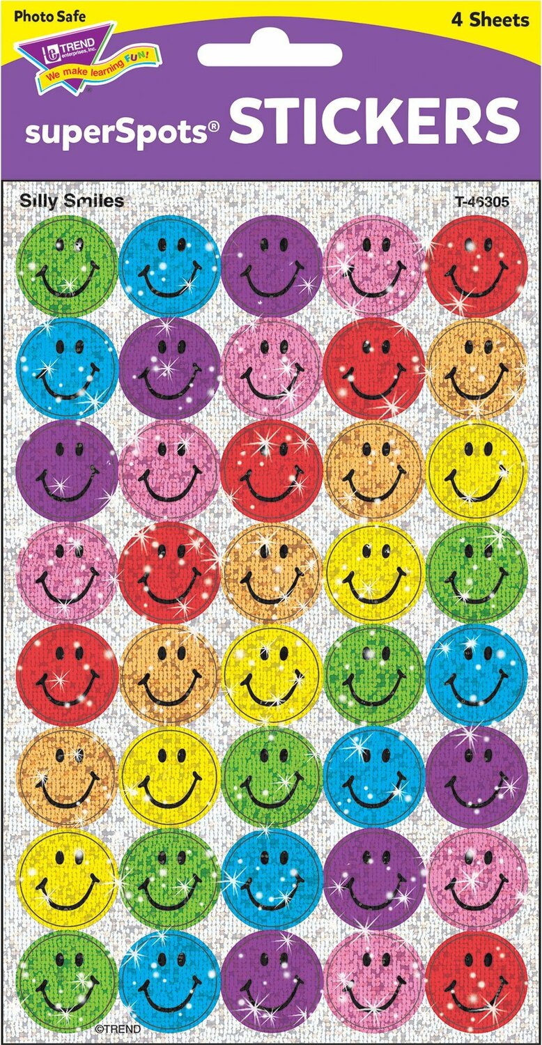 Silly Smiles Superspots Stickers-sparkle, 160 Ct