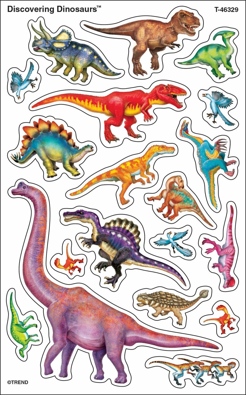 Discovering Dinosaurs Supershapes Stickers-large, 152 Ct