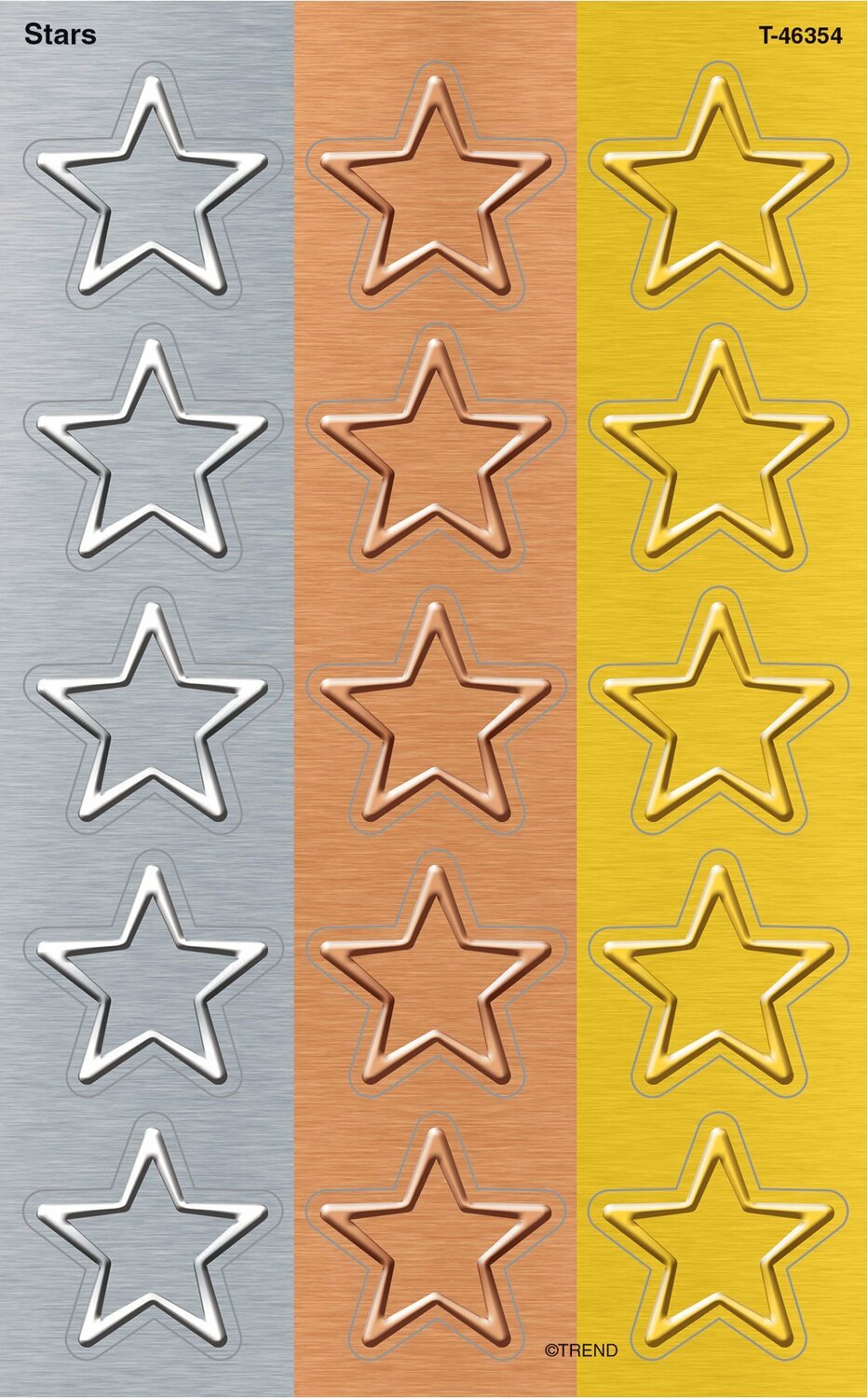 I  Metal Stars Supershapes Stickers  Large, 120 Ct