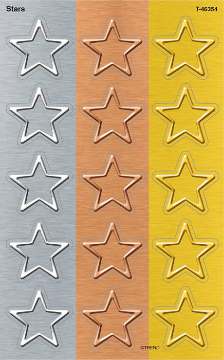 I  Metal Stars Supershapes Stickers  Large, 120 Ct