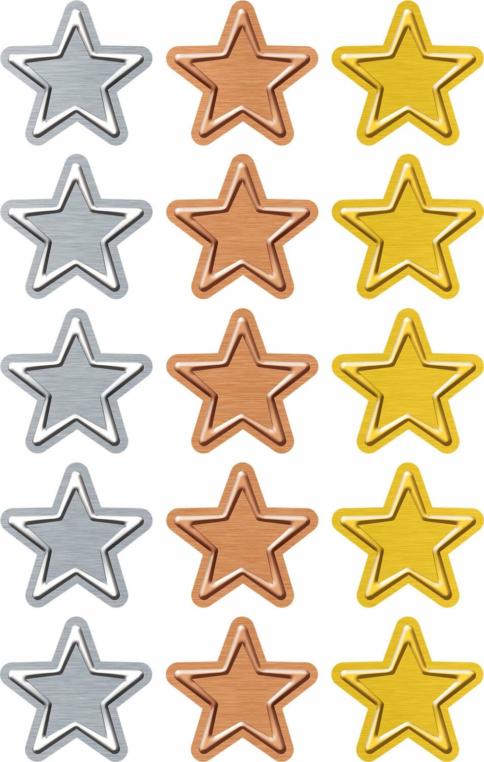 I  Metal Stars Supershapes Stickers  Large, 120 Ct