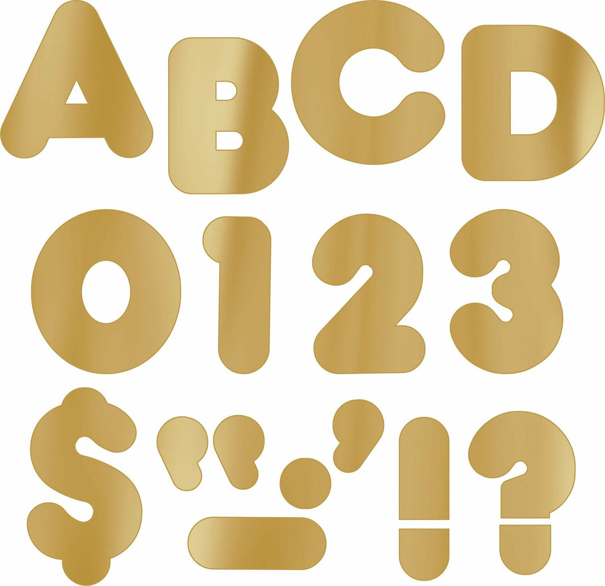 Gold Metallic 4" Casual uppercase Ready Letters