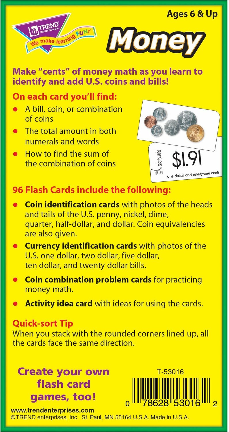 Money Skill Drill Flash Cards