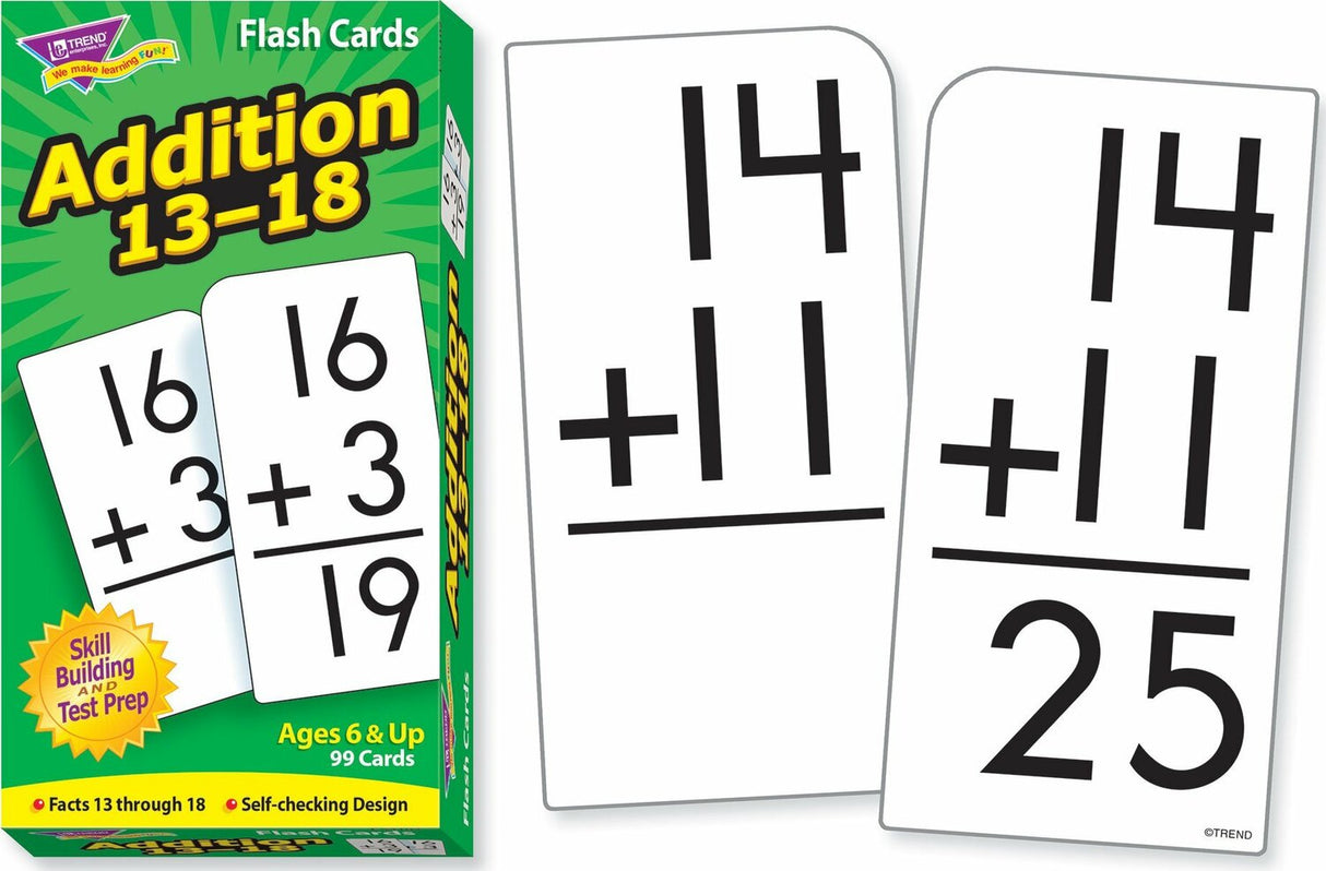 Addition 13-18 Skill Drill Flash Cards