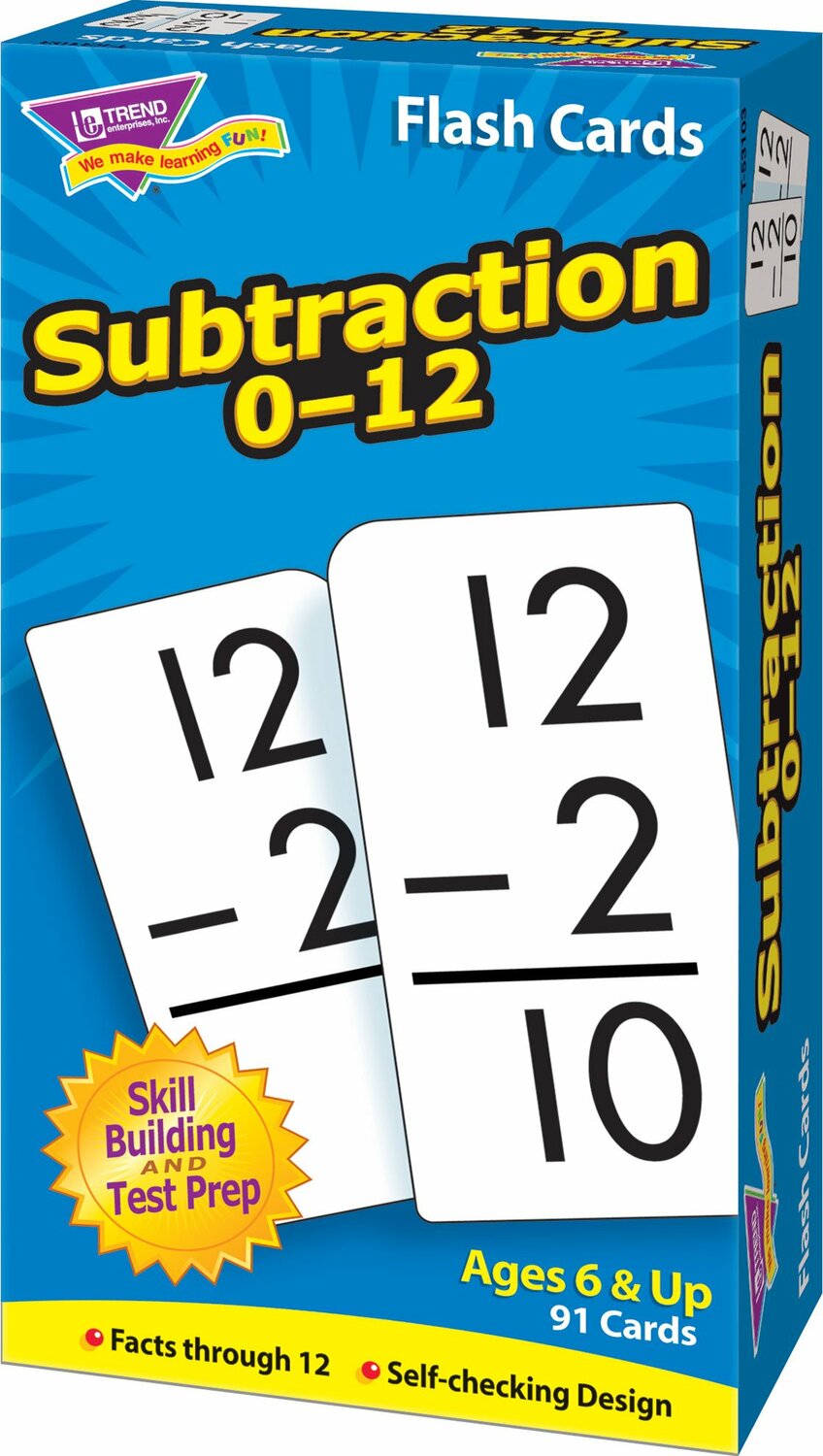 Subtraction 0-12 Skill Drill Flash Cards