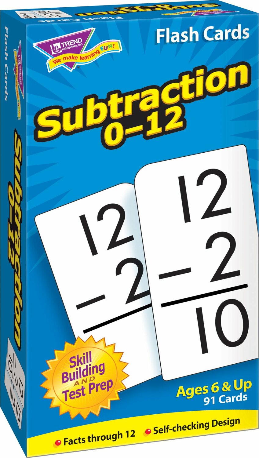 Subtraction 0-12 Skill Drill Flash Cards