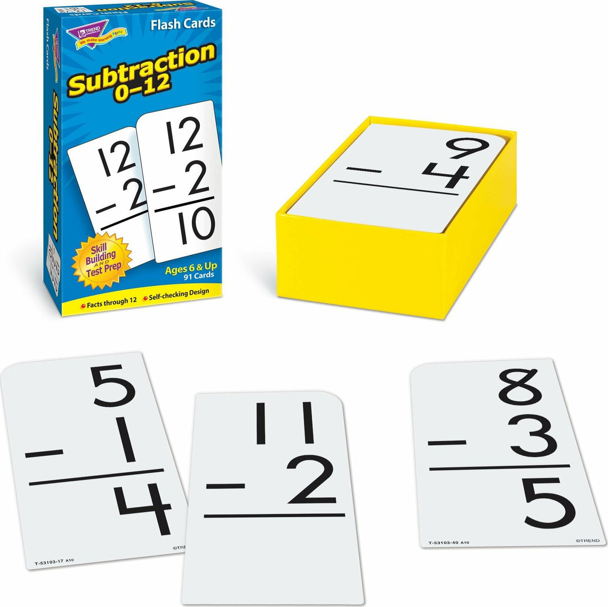 Subtraction 0-12 Skill Drill Flash Cards