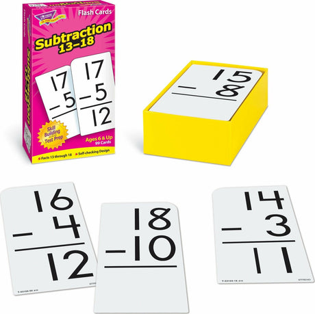 Subtraction 13-18 Skill Drill Flash Cards