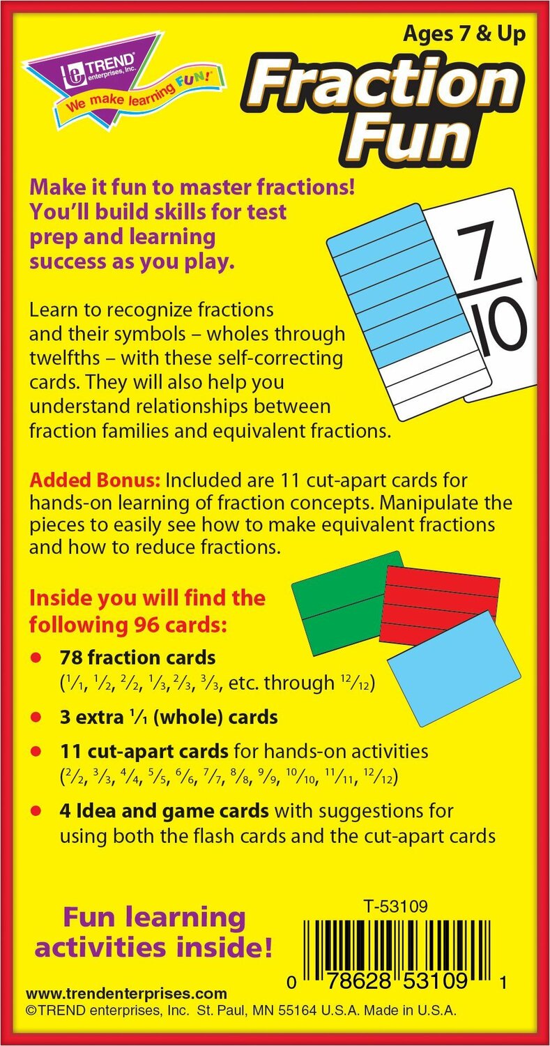 Fraction Fun Skill Drill Flash Cards