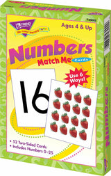 Numbers 0-25 Match Me Cards