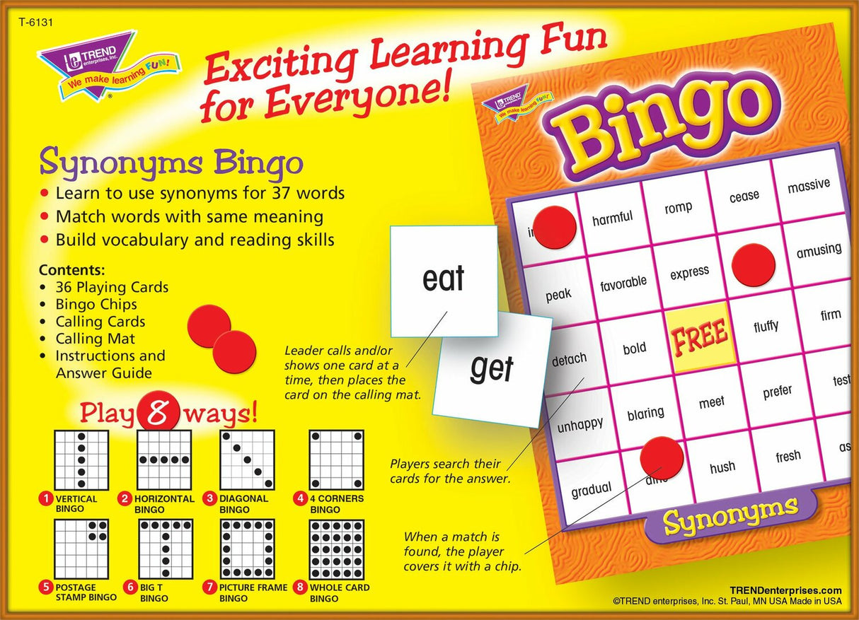 Synonyms Bingo Game