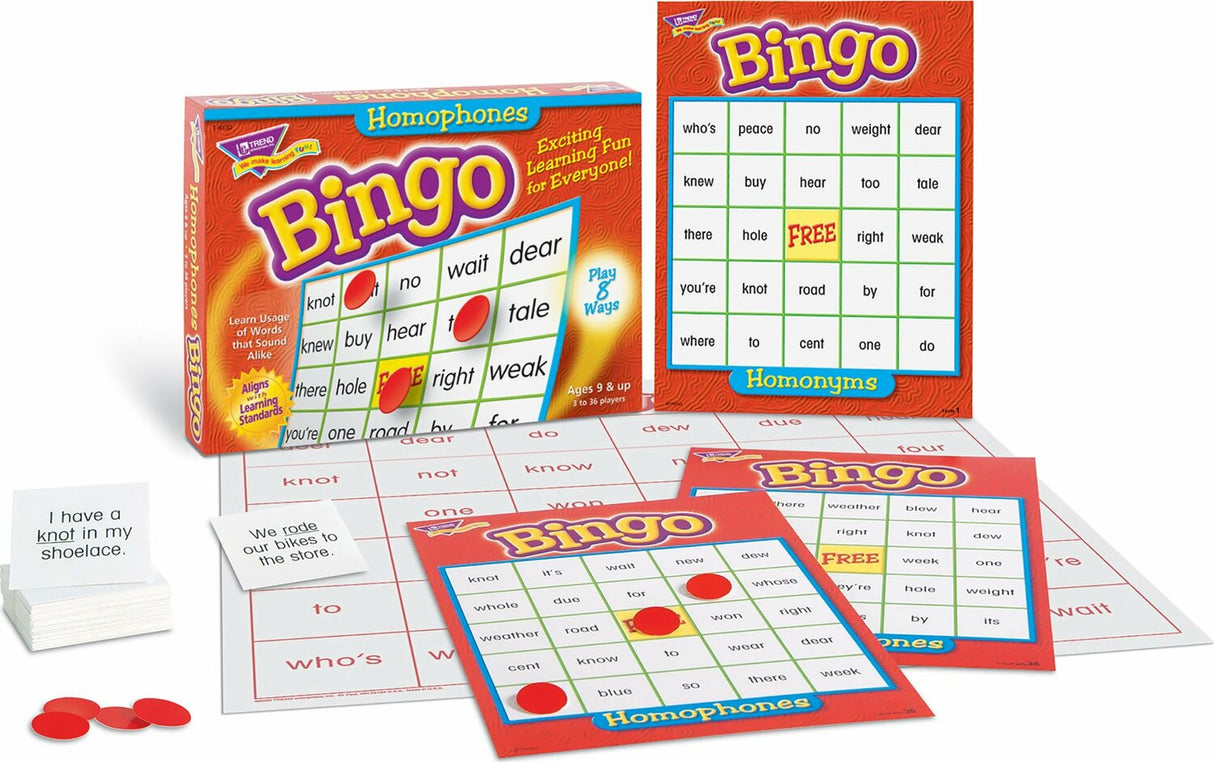 Homophones Bingo Game