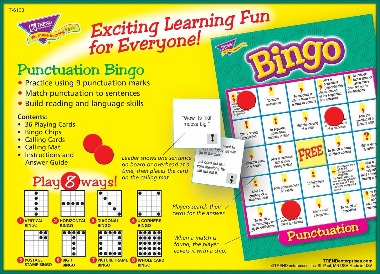 Punctuation Bingo Game