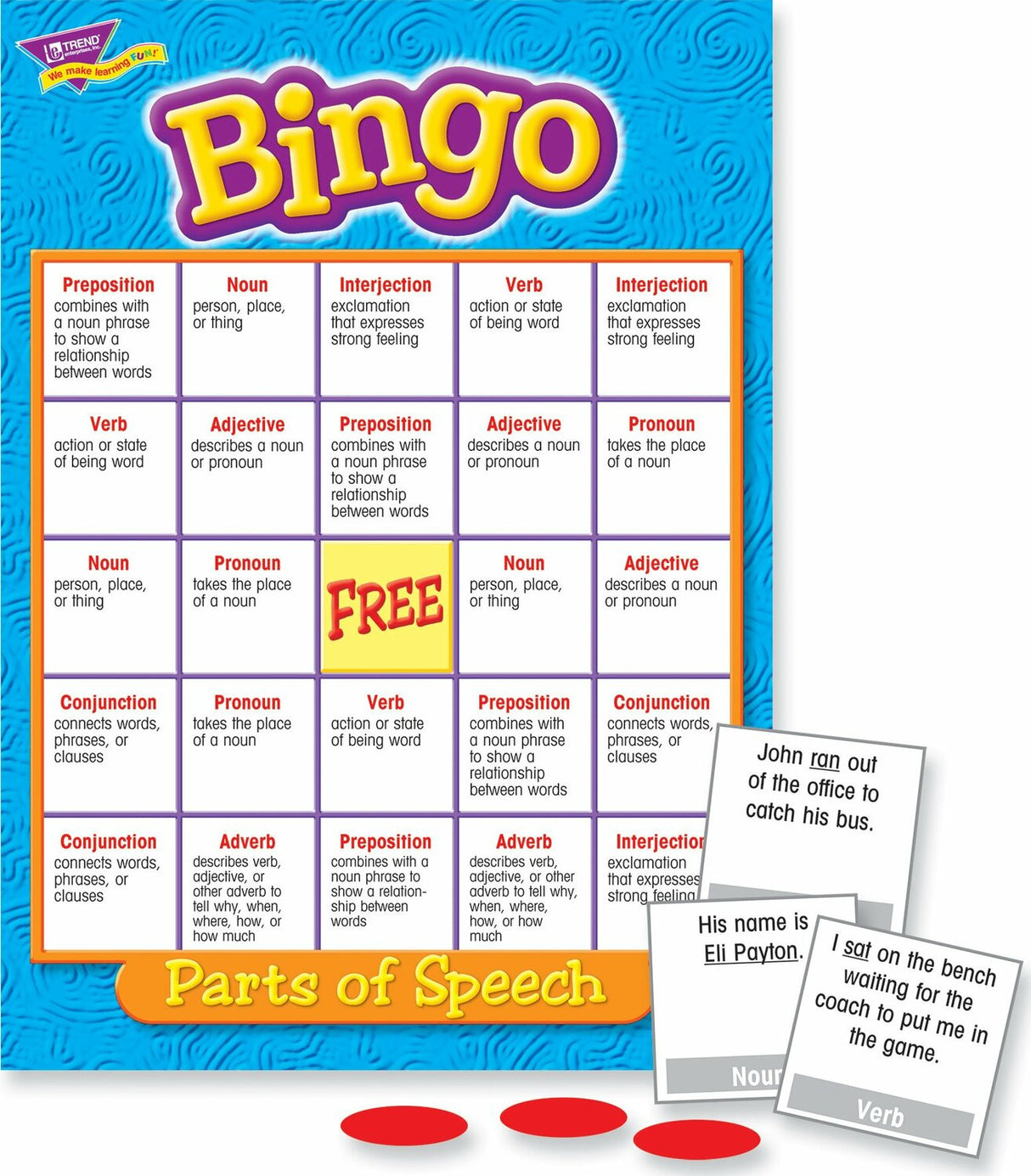 Parts Of Speech Bingo Game