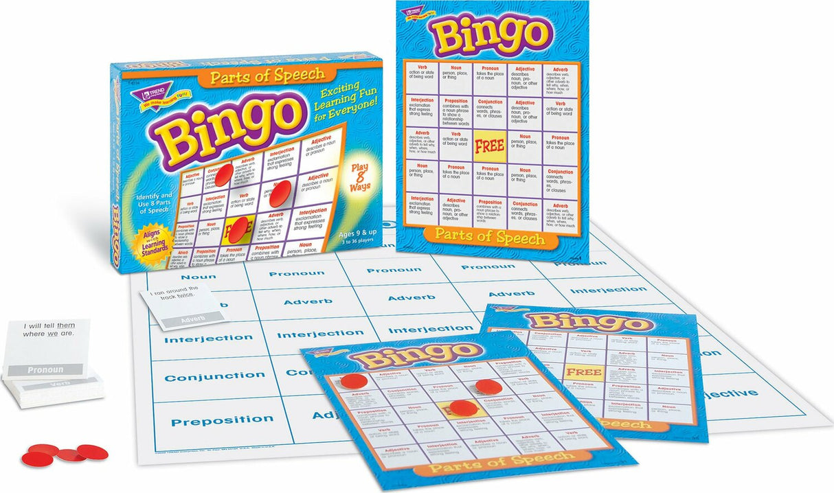 Parts Of Speech Bingo Game